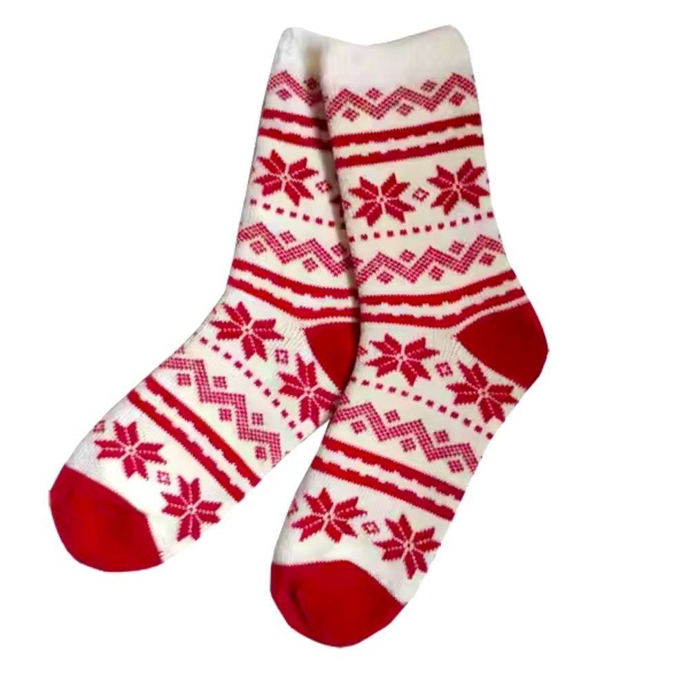 ⭐️Festive Red and White Patterned Socks⭐️